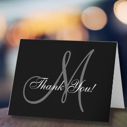 Élégant Carte de remerciements Mariage Monogram