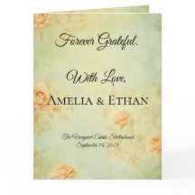 Élégant Carte de remerciements Mariage plié