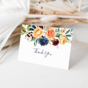 Élégant Carte de remerciements Mariage plié Floral