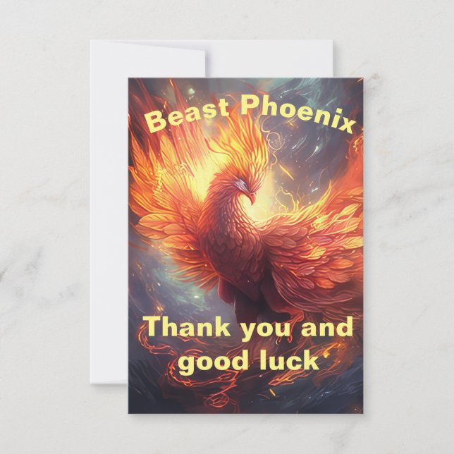 Élégant Carte de remerciements Phoenix (Devant)