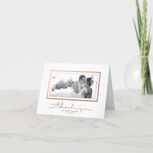 Élégant Carte de remerciements photo Faux Copper F