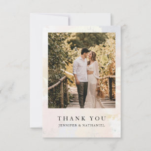 Élégant Carte de remerciements photo Mariage à fle