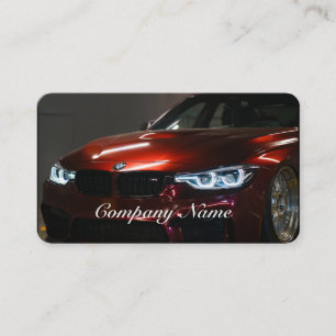 Élégant Carte de visite automobile noir et rouge