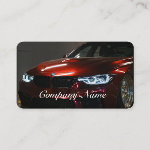 Élégant Carte de visite automobile noir et rouge