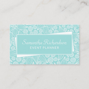 Élégant Carte de visite blanc vert Turquoise