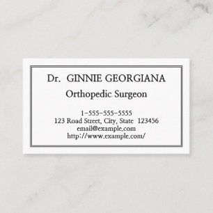 Élégant Carte de visite de chirurgien orthopédi