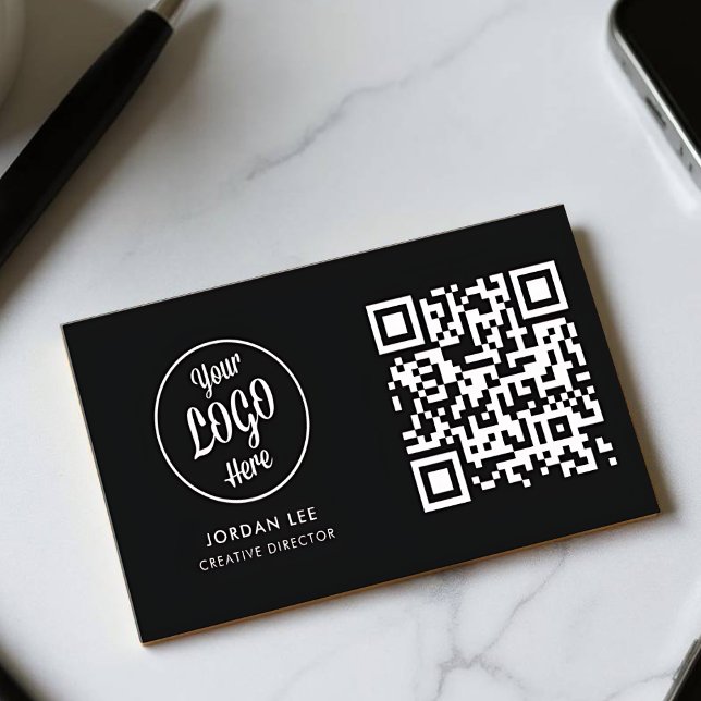 Élégant Carte de visite de code QR personnalisable (Elegant Business Card - Front)