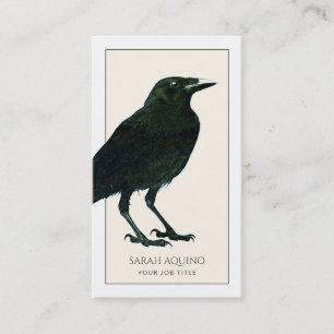 Élégant Carte de visite de Corbeau Noir