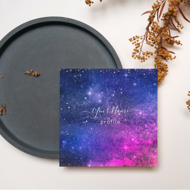 élégant carte de visite de galaxie violette (Créateur téléchargé)