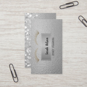 Elégant Carte de visite de luxe Silver Faux Lashe