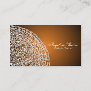 Élégant Carte de visite de mandala orange