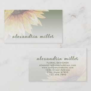 Elégant Carte de visite de tournesol aquarelle