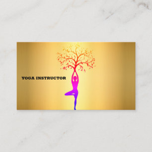 Elégant carte de visite de yoga doré pour vous aff