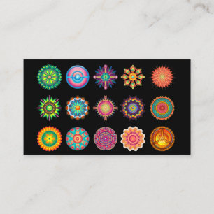 Élégant carte de visite de yoga noir et or