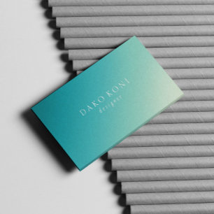 Élégant carte de visite dégradé turquoise
