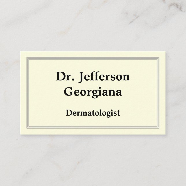Élégant Carte de visite dermatologue (Devant)