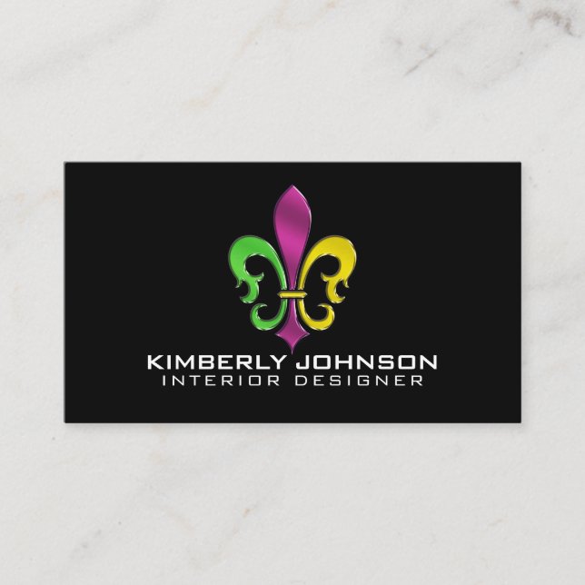 Élégant Carte de visite Design Flour De Lis (Devant)