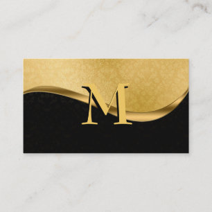 Élégant Carte de visite d'or Monogramme personnali