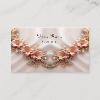 Élégant Carte de visite floral de Pêche Orange