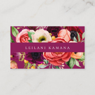 Elégant Carte de visite floral foncé