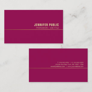 Élégant Carte de visite Gold tendance Viva Magenta