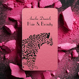 Élégant Carte de visite Jaguar rose et noir