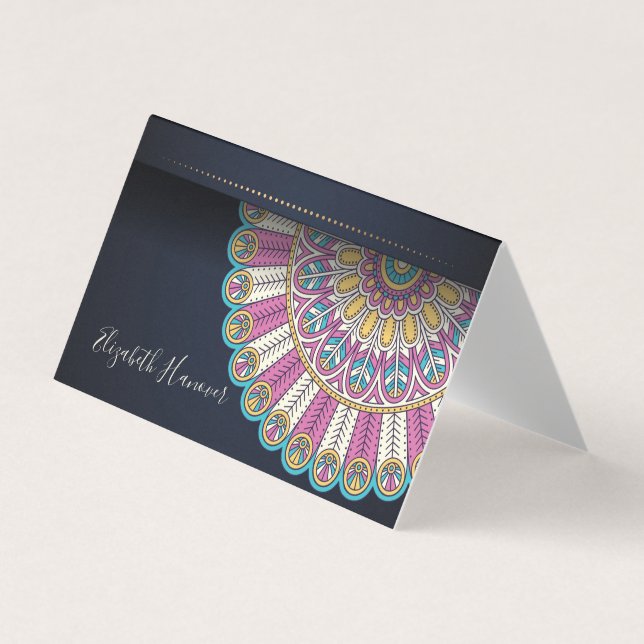 Élégant Carte de visite Mandala (Devant)