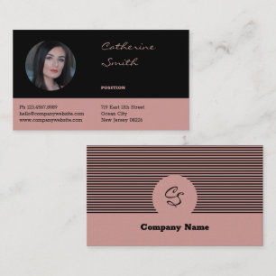 Élégant Carte de visite noir et rose professionnel