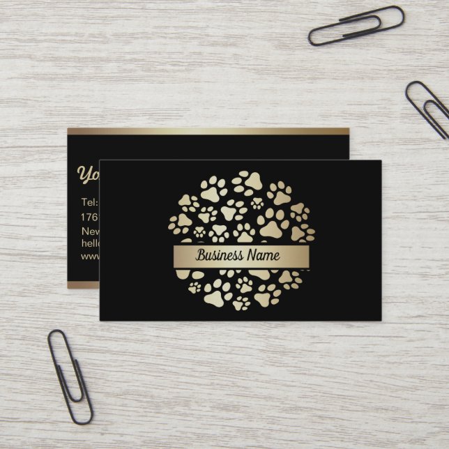 Élégant Carte de visite pour animaux de compagnie  (Devant/Arrière en situation)