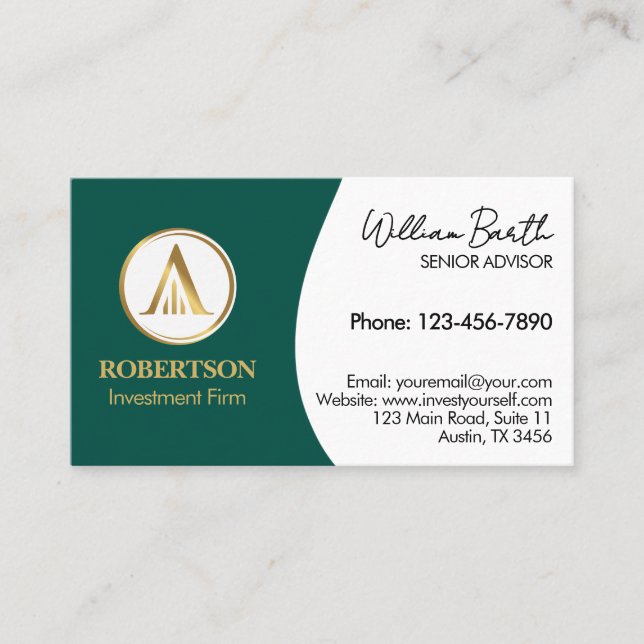 Élégant Carte de visite professionnel avec logo (Devant)