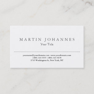 Élégant carte de visite professionnel blanc clair