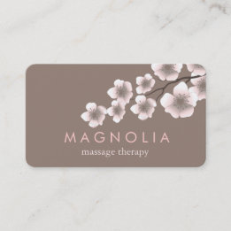 Élégant Carte de visite rose chic zen en fleurs
