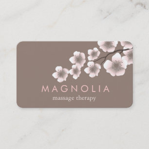 Élégant Carte de visite rose chic zen en fleurs