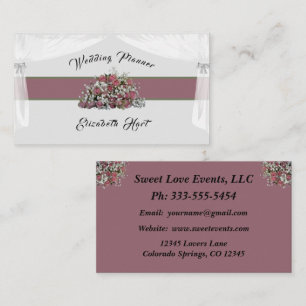 Élégant Carte de visite Wedding planner Rose