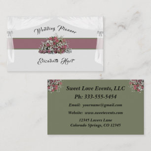 Élégant Carte de visite Wedding planner Rose