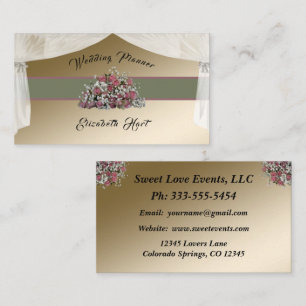 Élégant Carte de visite Wedding planner Rose