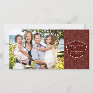 Élégant Carte photo de Damas rouges