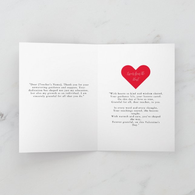 Élégant Carte photo de la Saint Valentin pour ense (Intérieur)