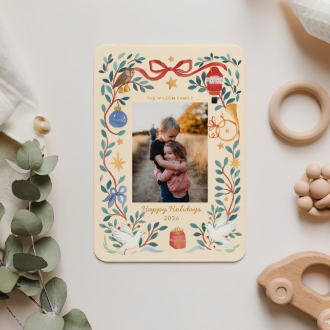 Elégant Carte photo de vacances Watercolor | (Créateur téléchargé)
