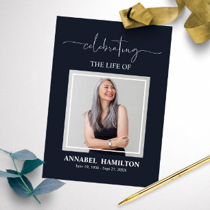 Élégant Carte photo funéraire commémoratif pour se