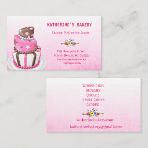 Élégant Cartes de visite de boulangerie de gâteaux