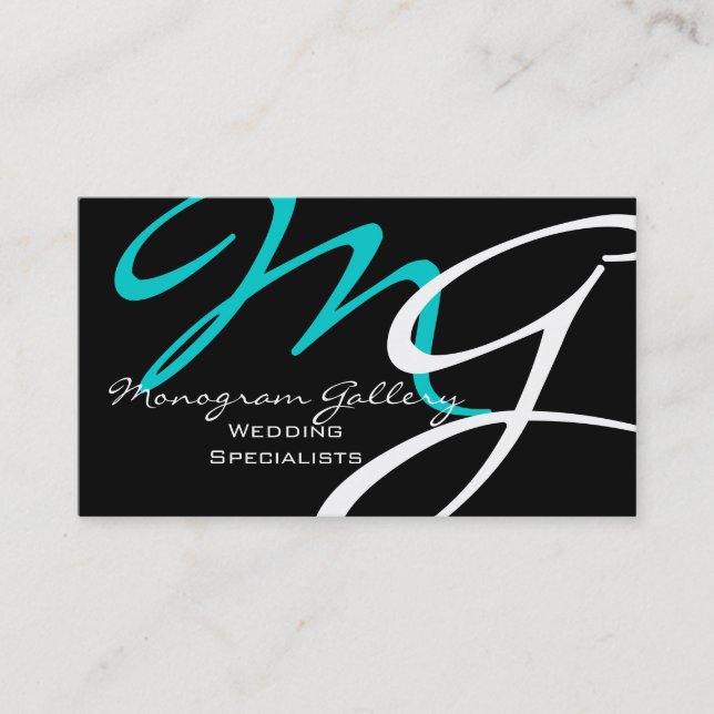 Élégant Cartes de visite de Monogramme moderne (Devant)