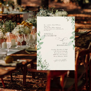 Elegant Cascading Greenery Cream Wedding Invitation