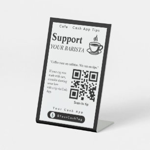 Elegant Cash App Tips QR Code Sign