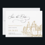 Elegant Castle Once Upon A Time Fairy Tale Wedding Save The Date<br><div class="desc">Can be customized to suit your needs.
// Looking for matching or complementary items? Other stationery from the set available in the ‘collections’ section of my store.
// Need help customizing your design? Got other ideas? Feel free to contact me (Zoe) directly.</div>