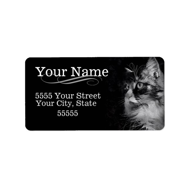 Elegant Cat Address Labels (Front)