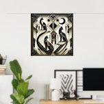 Elegant cat Art Deco lovers Poster<br><div class="desc">Elegant cat Art Deco lovers Poster</div>