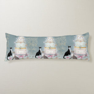 Elegant Cat Celebration Cake Body Pillow