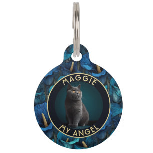 Elegant Cat Dad Gift Calla Lilies Print Pet Tag