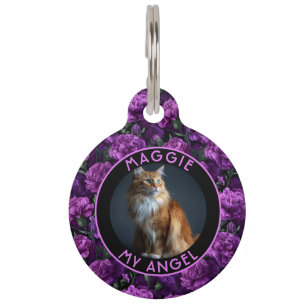 Elegant Cat Dad Gift Carnations Pet Tag